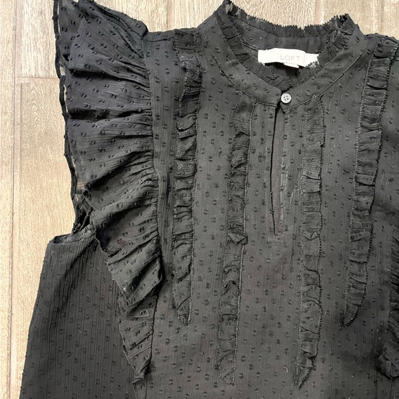 LOFT WOMENS SLEEVELESS RUFFLED BLOUSE SIZE S - Picture 2 of 5